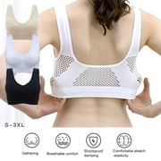 Plus Size Womens Shockproof Running Breathable Push-up Vest Bra Sport Underwear, Gathering Yoga Vest Bra (S-3XL)